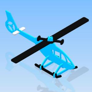  Helicopter 3D puzzle in MDF