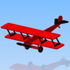  Biplane 3D puzzle in MDF
