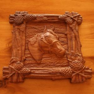  Horse head carving